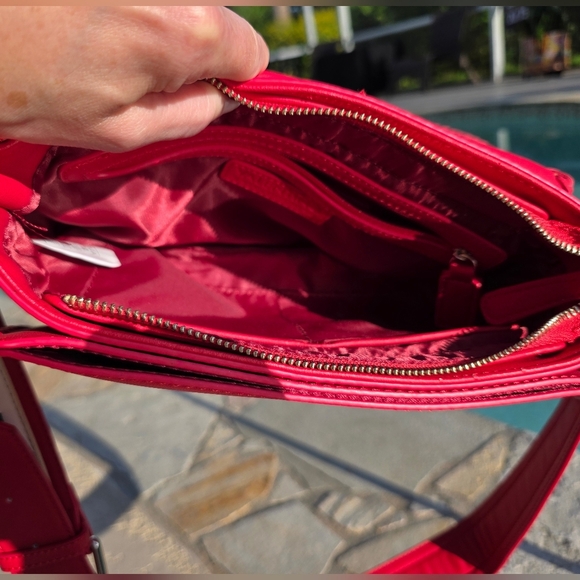 Valentino By Mario Valentino Red Crossbody Bag With Braided Trim - Picture 14 of 15